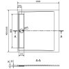 Mexen, Mexen Amon brodzik kwadratowy SMC 100 x 100 cm, czarny - 4F701010