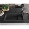 Mexen, Mexen Omar zlewozmywak granitowy 1-komorowy 800 x 480 mm, czarny nakrapiany, szifon czarny - 6520801005-76-B