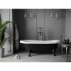 Mexen, Mexen Retro wanna wolnostojąca 170 x 75 cm, fehér/fekete, fekete lábak - 53251707575-70