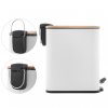 Erga Moby, téglalap alakú hulladékgyűjtő 5 l álló, Soft-Close záródású, fehér matt-natúr barna, ERG-YKA-CH.MOBY-5-WHT