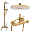 Erga Dubai, zuhanygarnitúra karos csapteleppel és esőfejjel 23 cm, arany fényes, ERG-YKA-BP.DUBAJ23-GLD
