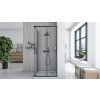 Rea City, tolóajtós zuhanykabin 80x80cm, 5/4mm átlátszó üveg, fekete matt profil, REA-K6448