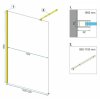 Rea Aero, zuhanykabin 120cm, 8mm átlátszó üveg, arany fényes profil + EVO polc és akasztó, KPL-K8443