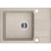 Laveo Celia, 1 kamrás gránit mosogató 650x440x185 mm, rövid vízelvezetővel, bézs, LAV-SBC_413T