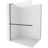 Mexen Kioto+ L, Walk-In zuhanyparaván polccal és akasztóval 70 x 200 cm, 8 mm-es mattüveg, fekete profil, 800-070-123-70-30