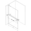 Mexen Kioto+ L, Walk-In zuhanyparaván polccal és akasztóval 90 x 200 cm, 8 mm átlátszó üveg fehér mintás, csiszolt acél profil, 800-090-123-97-97
