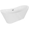 Mexen Celia, szabadon álló kád 170 x 75 cm, fehér, fekete matt túlfolyó, 52331707500-70