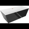 Mexen Lita, szabadon álló kád 170 x 75 cm, fehér-fekete, réz túlfolyó, 52121707575-65