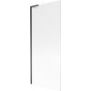 Mexen Next L, 1 szárnyú kádparaván 80 x 150 cm, 6 mm-es üveg bordás mintával, fekete profil, 895-080-000-03-09-70