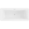 Mexen Tonia, szabadon álló kád 170 x 75 cm, fehér, szálcsiszolt acél túlfolyó, 52171707500-97