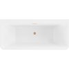 Mexen Volta, szabadon álló fali kád 150 x 75 cm, fehér, réz túlfolyó, 51131507500-65