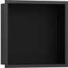 Hansgrohe XtraStoris Individual, fali fülke matt fekete, design kerettel 300x300x100mm, szálcsiszolt fekete króm, HAN-56098340