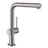Hansgrohe M54, Talis mosogatócsaptelep kihúzható spray-vel, sBox, szálcsiszolt fekete króm, HAN-72809340