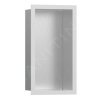 Hansgrohe XtraStoris Individual, fali fülke design kerettel, 300x150x100 mm, szálcsiszolt rozsdamentes acél/matt fehér, HAN-56094700