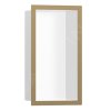 Hansgrohe XtraStoris Individual, fali fülke dizájner kerettel, 300x150x100 mm, matt fehér/szálcsiszolt bronz, HAN-56096140
