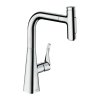 Hansgrohe Metris Select M71, konyhai karos csaptelep kihúzható spray-vel, króm, HAN-73822000