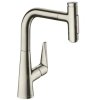 Hansgrohe Talis Select M51, mosogató csaptelep M5117-H220 kihúzható spray-vel, sBOX, rozsdamentes acél, HAN-73868800