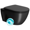 GSI, PURA ECO fali WC csésze, Swirlflush, 36x55cm, fekete dupla matrac, 880726