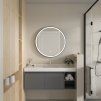 Erga Olivia, kerek LED tükör 80cm, fekete fém keret, 1840 lm, 6500K, ERG-V01-202-8080-BK