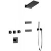 Mexen Fall, rejtett zuhanygarnitúra, fekete matt, 7602-04-70