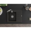Mexen Ben, 1 kamrás gránit mosogató 600x500x190 mm, bal + króm szifon, fekete-arany metál, 6522605000-75
