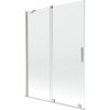 Mexen Velar, 2 szárnyas eltolható kádparaván 130 x 150 cm, 8mm átlátszó üveg, csiszolt acél, 896-130-000-01-97