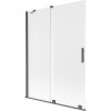 Mexen Velar, 2 szárnyas eltolható kádparaván, 130 x 150 cm, 8 mm mattüveg, polírozott grafit, 896-130-000-31-66