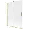 Mexen Velar, 2 szárnyas eltolható kádparaván 130 x 150 cm, 8 mm-es mattüveg, arany fényes, 896-130-000-31-50