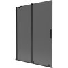 Mexen Velar, 2 szárnyas eltolható kádparaván 130 x 150 cm, 8mm szürke üveg, fekete matt, 896-130-000-41-70