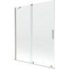 Mexen Velar, 2 szárnyas eltolható kádparaván 140 x 150 cm, 8mm átlátszó üveg, csiszolt acél, 896-140-000-01-97