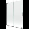 Mexen Velar, 2 szárnyas eltolható kádparaván 140 x 150 cm, 8mm átlátszó üveg, polírozott grafit, 896-140-000-01-95