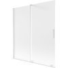 Mexen Velar, 2 szárnyas eltolható kádparaván 150 x 150 cm, 8 mm mattüveg, fehér matt, 896-150-000-31-20