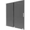 Mexen Velar, 2 szárnyas eltolható kádparaván 150 x 150 cm, 8mm szürke üveg, fehér matt, 896-150-000-41-20