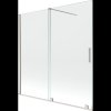 Mexen Velar, 2 szárnyas eltolható kádparaván 160 x 150 cm, 8 mm átlátszó üveg, csiszolt acél, 896-160-000-01-97