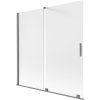 Mexen Velar, 2 szárnyas eltolható kádparaván 160 x 150 cm, 8 mm mattüveg, polírozott grafit, 896-160-000-31-95