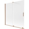 Mexen Velar, 2 szárnyas eltolható kádparaván 160 x 150 cm, 8 mm-es mattüveg, rézmatt, 896-160-000-31-65