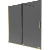 Mexen Velar, 2 szárnyas eltolható kádparaván 160 x 150 cm, 8mm szürke üveg, arany fényes, 896-160-000-41-50