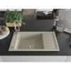 Mexen Elias, 1 kamrás gránit mosogató 795x480x200 mm és Flora mosogató csaptelep, bézs, 6511-69-670401-09