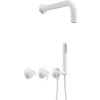 Deante Silia, rejtett zuhanygarnitúra kézizuhannyal vízszintes csapteleppel, fehér matt, DEA-NQS_A0XK