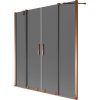 Mexen Velar Duo, 2 szárnyas eltolható kádparaván 140 x 150 cm, 8mm szürke üveg, rózsaszín arany, 896-140-000-42-60