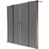 Mexen Velar Duo, 2 szárnyas eltolható kádparaván 160 x 150 cm, 8mm szürke üveg, rózsaszín arany, 896-160-000-42-60