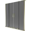 Mexen Velar L Duo, 2 szárnyas eltolható kádparaván 160 x 150 cm, 8mm szürke üveg, arany fényes, 896-160-003-42-50