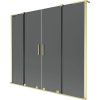 Mexen Velar L Duo, 2 szárnyas eltolható kádparaván 170 x 150 cm, 8mm szürke üveg, arany matt, 896-170-003-42-55