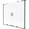 Mexen Velar L Duo, 2 szárnyas eltolható kádparaván 200 x 150 cm, 8 mm-es mattüveg, fekete matt, 896-200-003-32-70