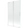 Mexen Velar L, 2 szárnyas eltolható kádparaván 110 x 150 cm, 8mm átlátszó üveg, fehér profil, 896-110-003-01-20