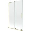 Mexen Velar L, 2 szárnyas eltolható kádparaván 110 x 150 cm, 8mm átlátszó üveg, arany matt profil, 896-110-003-01-55