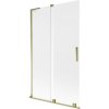 Mexen Velar L, 2 szárnyas eltolható kádparaván 110 x 150 cm, 8 mm mattüveg, arany fényes, 896-110-003-31-50