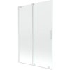 Mexen Velar L, 2 szárnyas eltolható kádparaván 120 x 150 cm, 8mm átlátszó üveg, fehér profil, 896-120-003-01-20