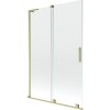 Mexen Velar L, 2 szárnyas eltolható kádparaván 120 x 150 cm, 8mm átlátszó üveg, arany matt profil, 896-120-003-01-55