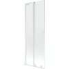 Mexen Velar L, 2 szárnyas eltolható kádparaván 75 x 150 cm, 8mm átlátszó üveg, fehér profil, 896-075-003-01-20